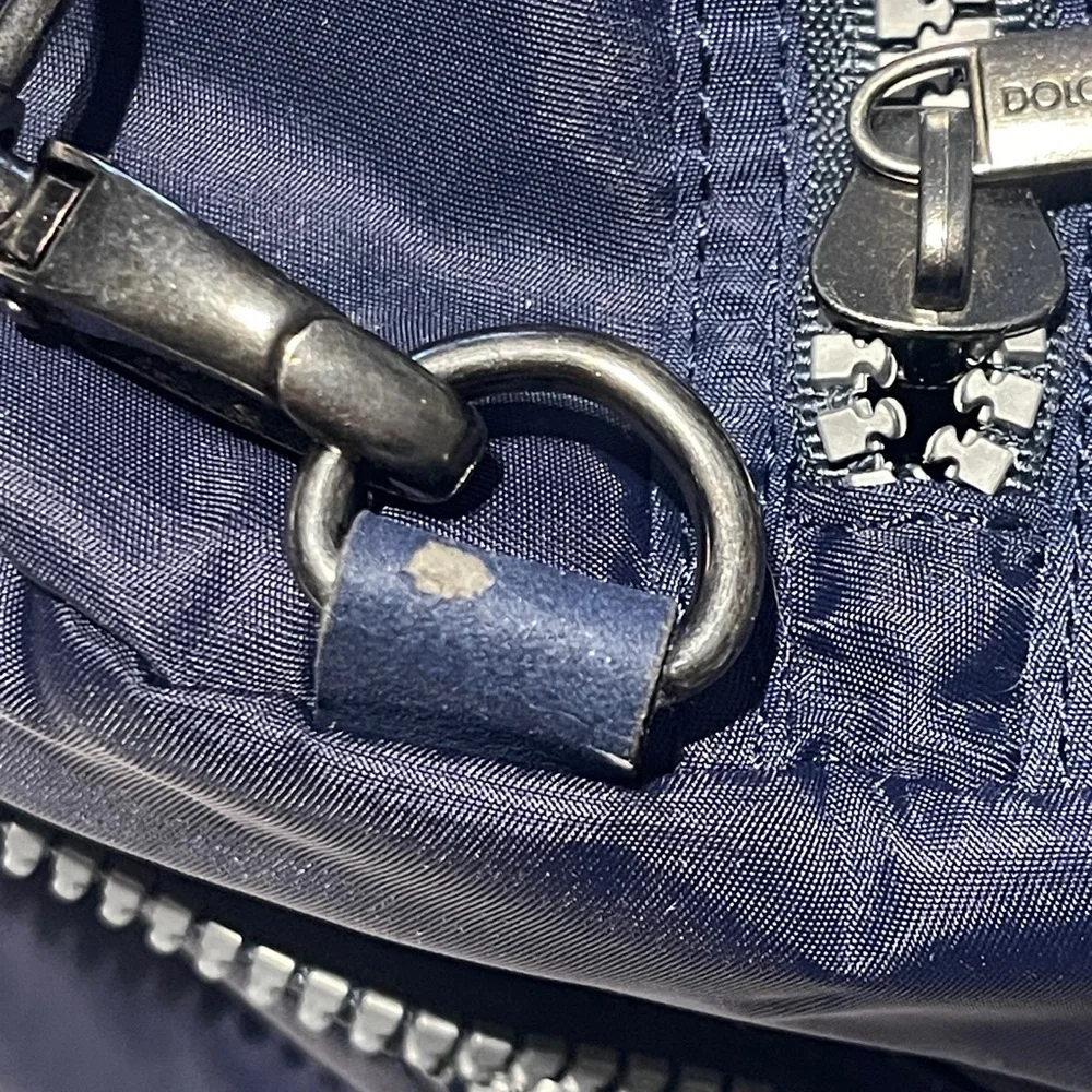 Dolce & Gabbana Navy Blue Men's Gum Tote Bag with Silver Accents Preowned